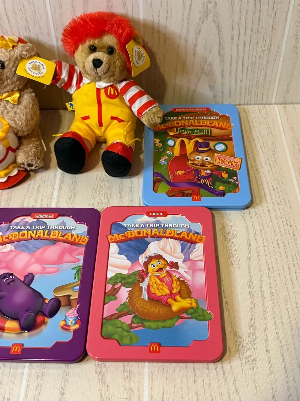McDonald's 7 pc Set New Build A Bear Birthday Bear& Ronald McDonald